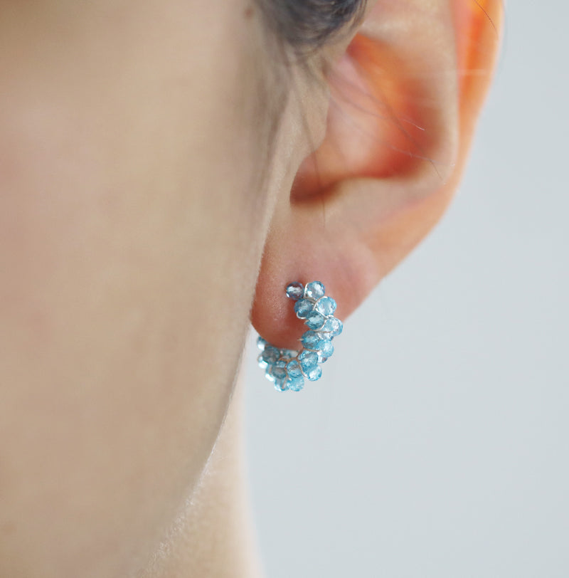 Tiny gem Hoop Earrings