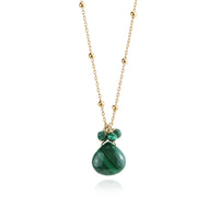 Malachite Cluster Pendant Necklace