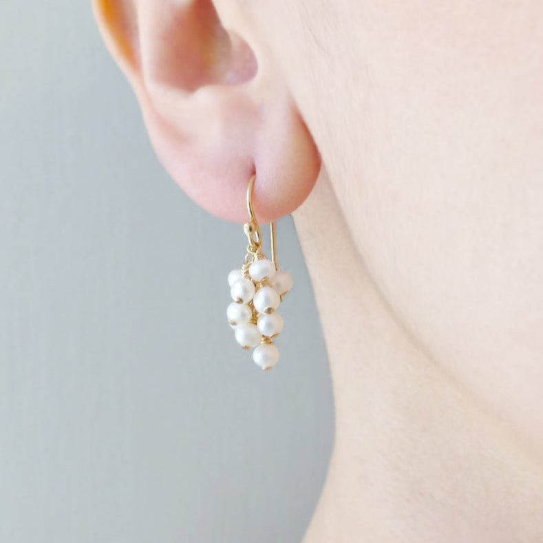 Pearl Grape Cluster Earrings