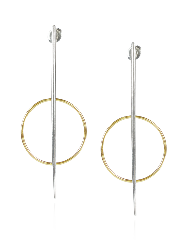Silver and Gold Warrior Earrings