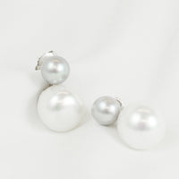 9ct Gold Double Pearl Stud Earrings