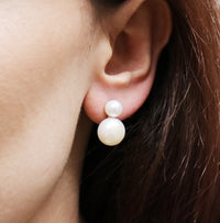 Double Pearl Stud Earrings