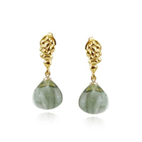 Textured Green Amethyst Drop Earrings