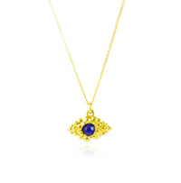 Gold Lapis Lazuli Eye Pendant