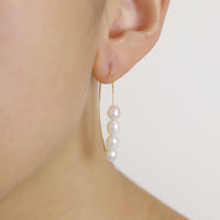 Fish Hook Pearl Earrings