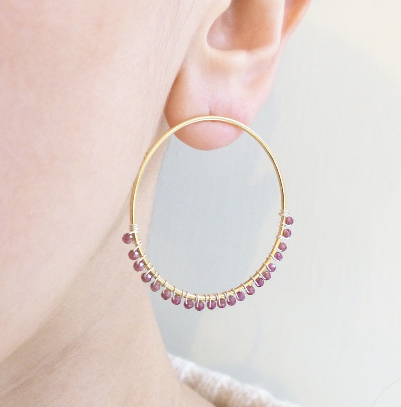 Large Wire Wrapped Circle Earrings