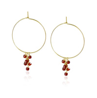 Garnet Grape Cluster Hoops