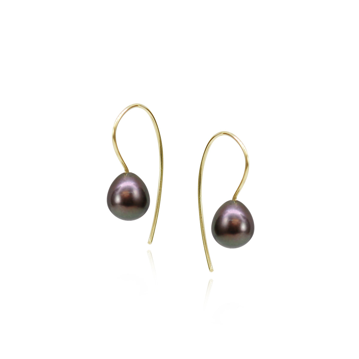 Mini Fish Hook Peacock Pearl Earrings