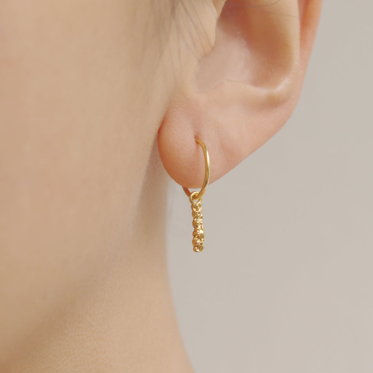 Small Textured Bar Hoops