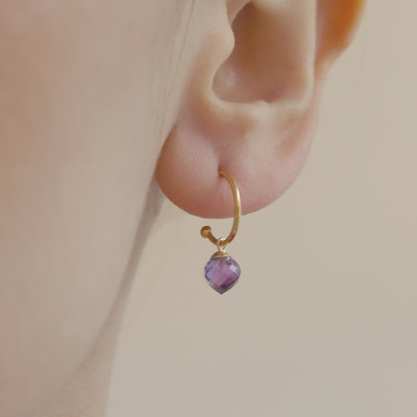 Small Amethyst Hoops