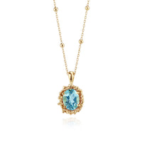 Oval Faceted Claw Set Pendant