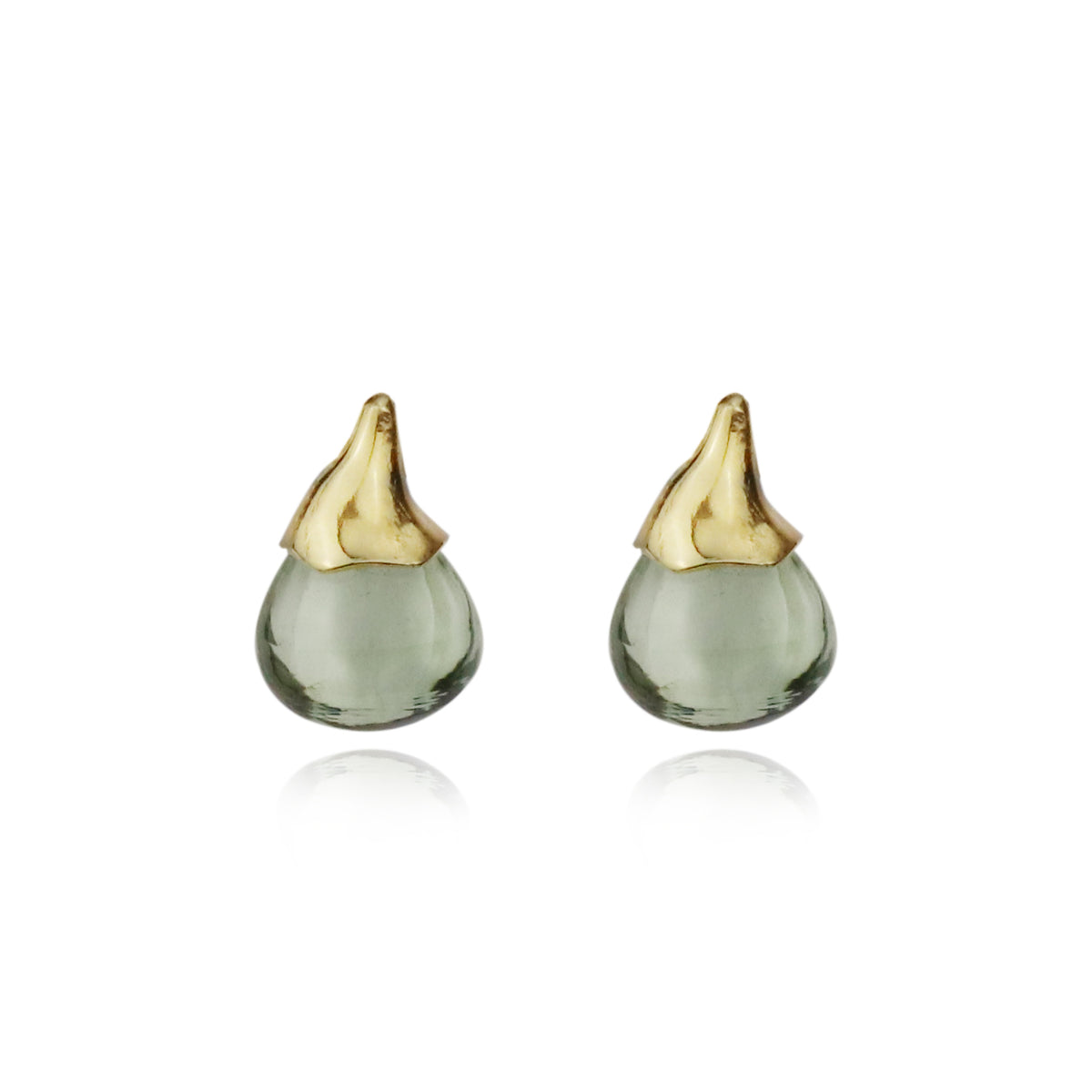 Green Amethyst Stud Earrings