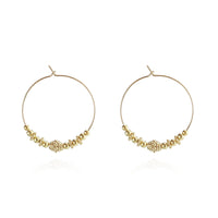 Ornate Gold Bead Hoops