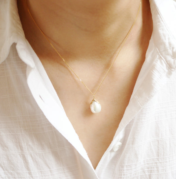 White Pearl Vermeil Pendant