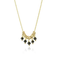 Gold Black Diamond Dainty Necklace