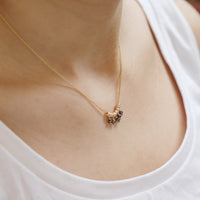 Gold Black Diamond Dainty Necklace