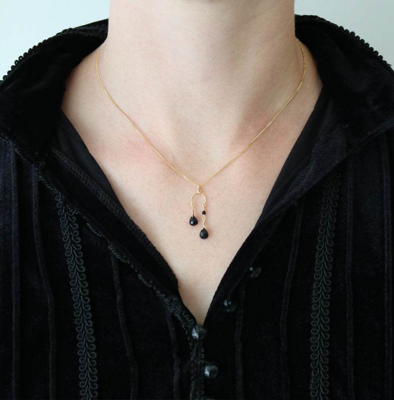 Double Briolette Drop Pendant