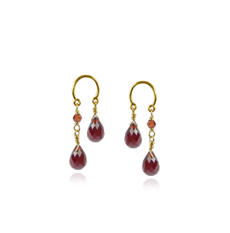 Double Briolette Drop Earrings