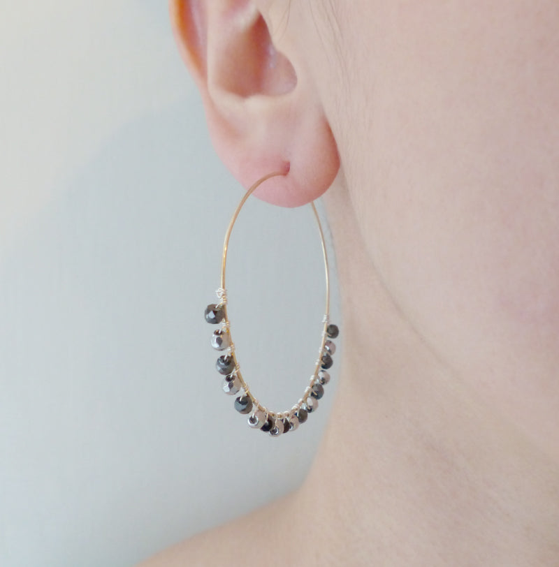 Large Wire Wrapped Hoop Earrings