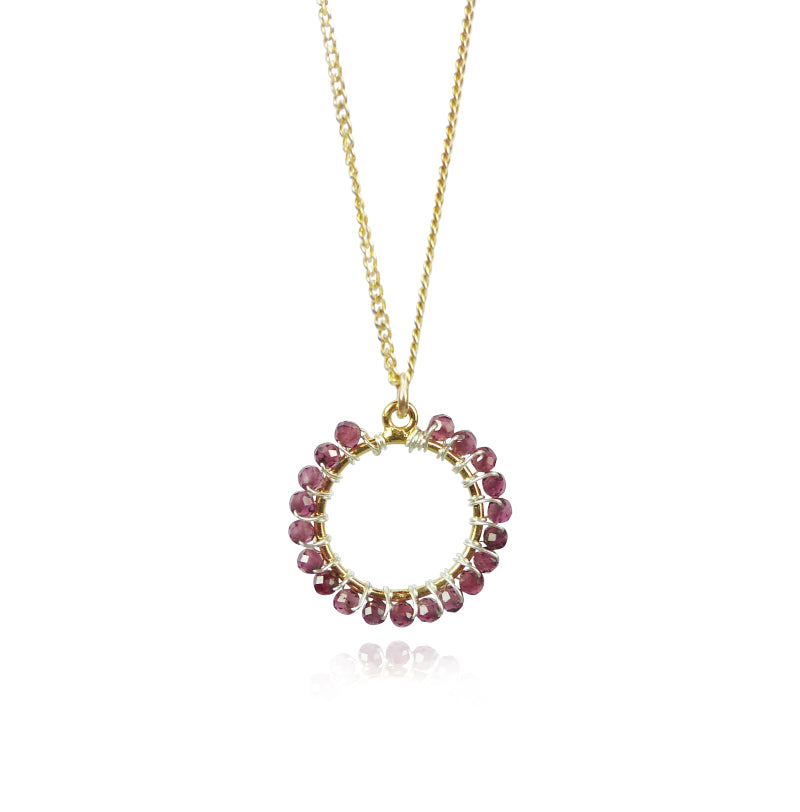 Small Circle Wire Wrapped Bead Pendant