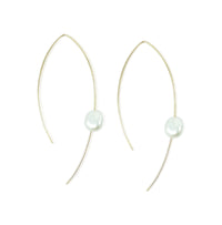 One Pearl Fish Hook Earrings