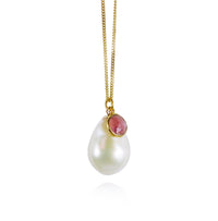 Pearl & Gemstone Slice Necklace