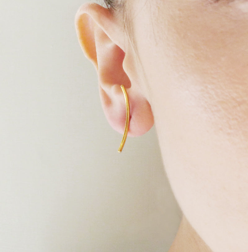 Curved Gold Plated Earrings