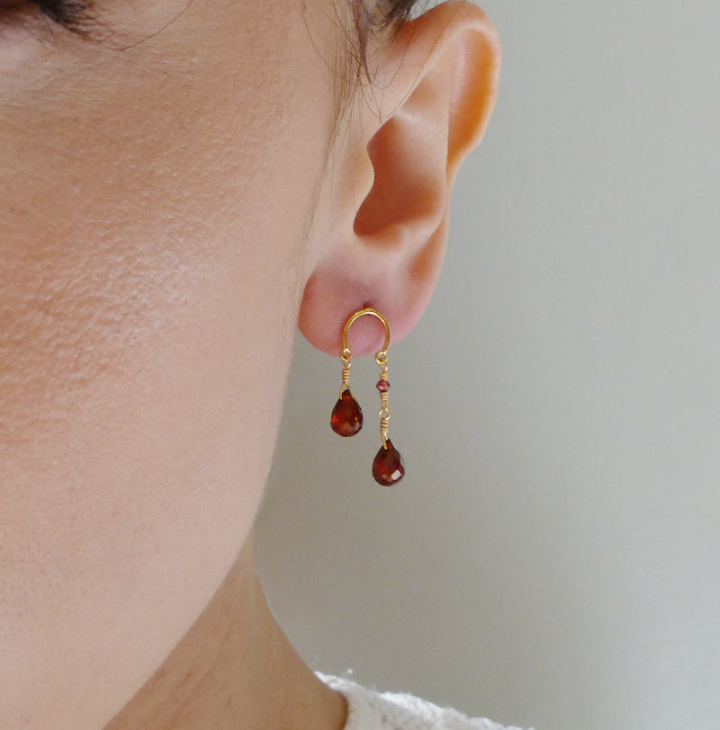 Double Briolette Drop Earrings