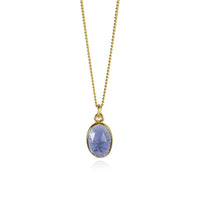 Faceted Oval Gem Pendant Necklace