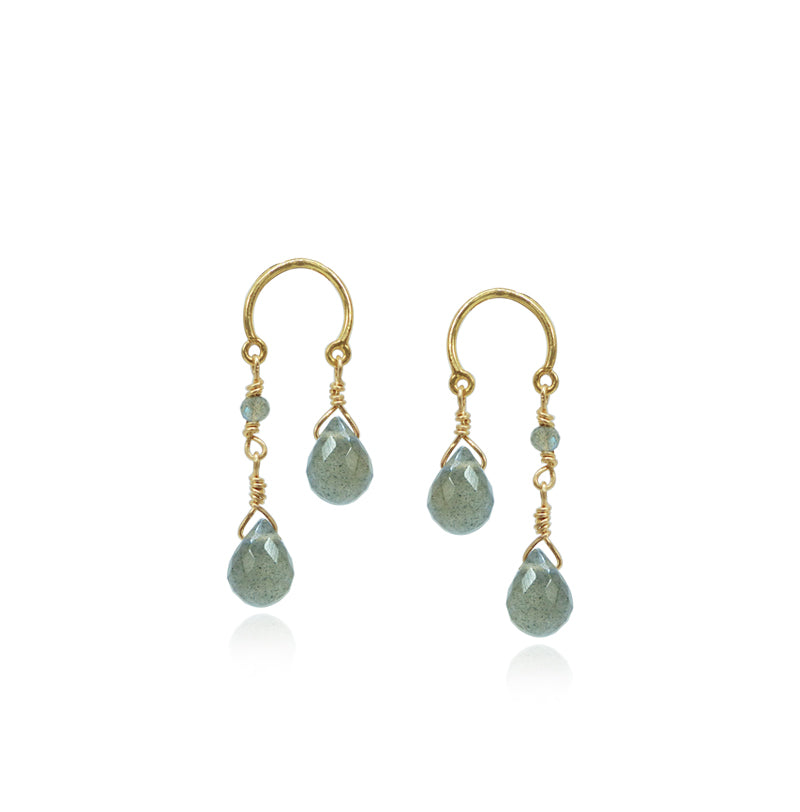 Double Briolette Drop Earrings