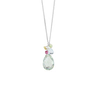 Pear Cut Gemstone Cluster Pendant