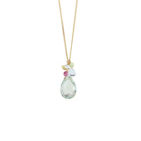 Pear Cut Gemstone Cluster Pendant