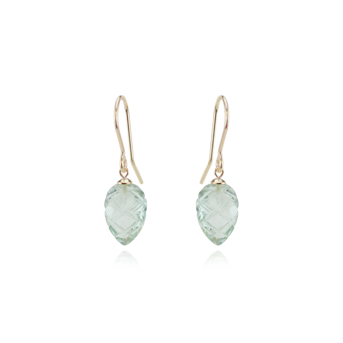 Carved Leaf Drop Earrings
