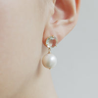 Green Amethyst & Pearl Earrings