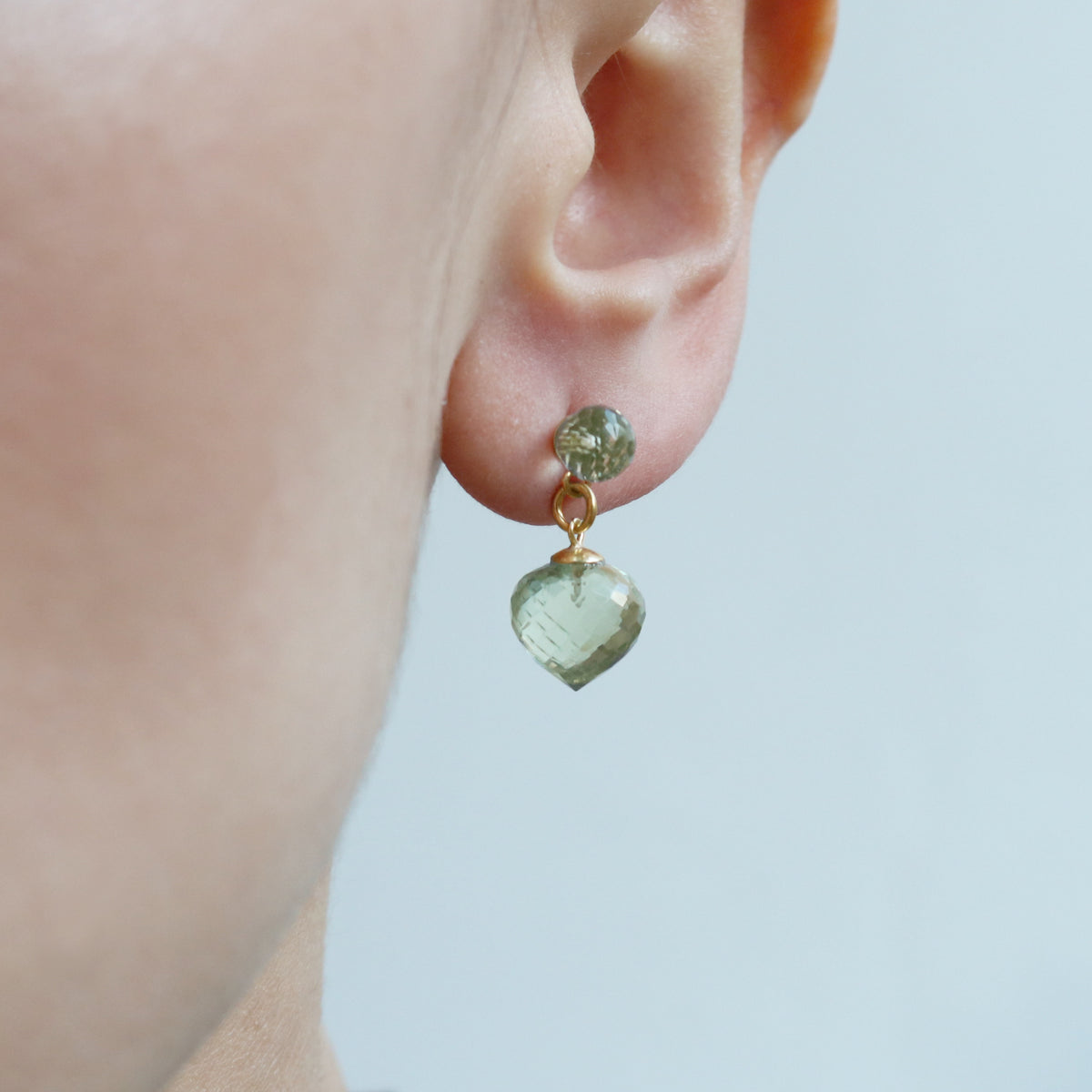 Double Gem Drop Earrings