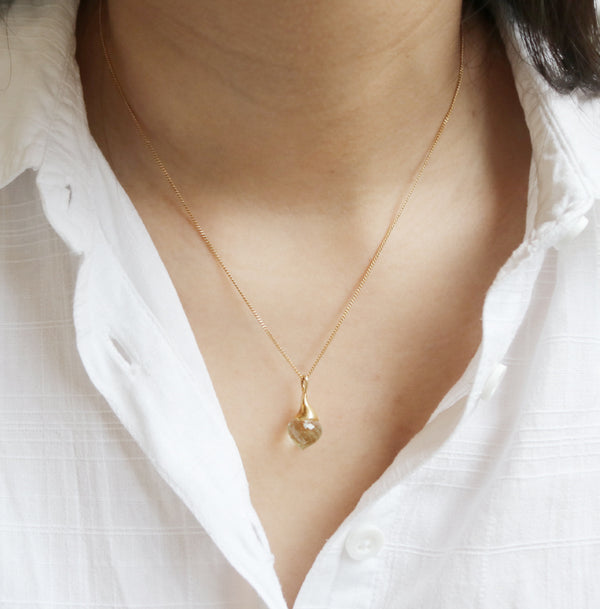 Faceted Minaret Pear Shaped Gemstone Necklace