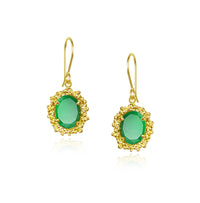 Green Onyx Fish Hook Earrings