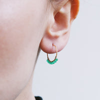 Garnet Hoop Earrings