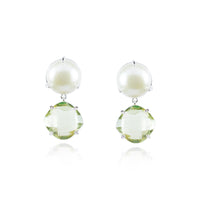 Pearl and Green Amethyst Earrings