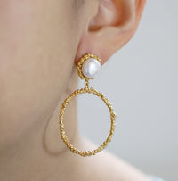 Pearl Drop Textured  Earrings