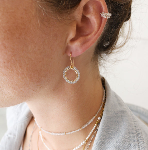 Wire Wrapped Fish Hook Earrings