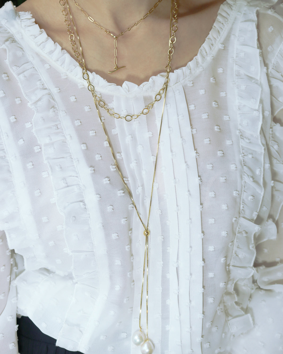 Baroque Pearl Lariat Necklace