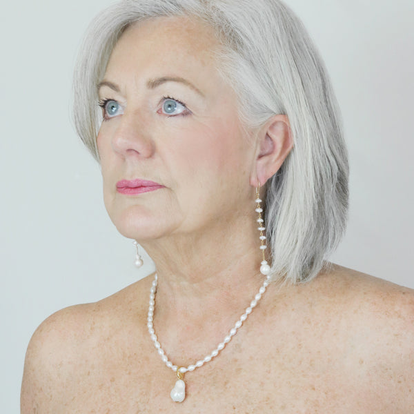 Long Pearl Earrings