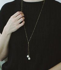 Baroque Pearl Lariat Necklace