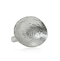 Handcrafted big metallic statement ring by MOUNIR Jewellery London