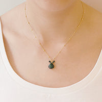 Malachite Cluster Pendant Necklace