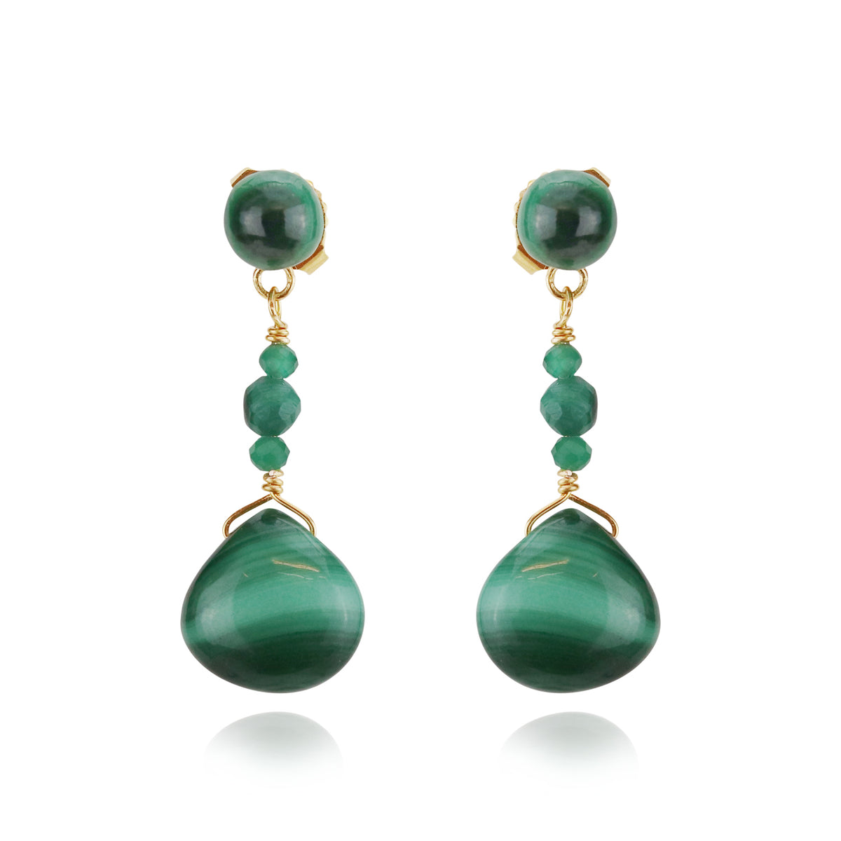 Green Amethyst & Garnet Earrings