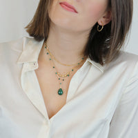 Malachite Gold Y Necklace