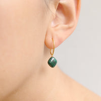 Square Malachite Oval Hoops