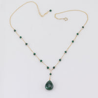 Malachite Gold Y Necklace